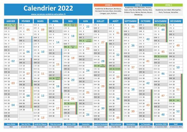 Modification du calendrier parodien 2022